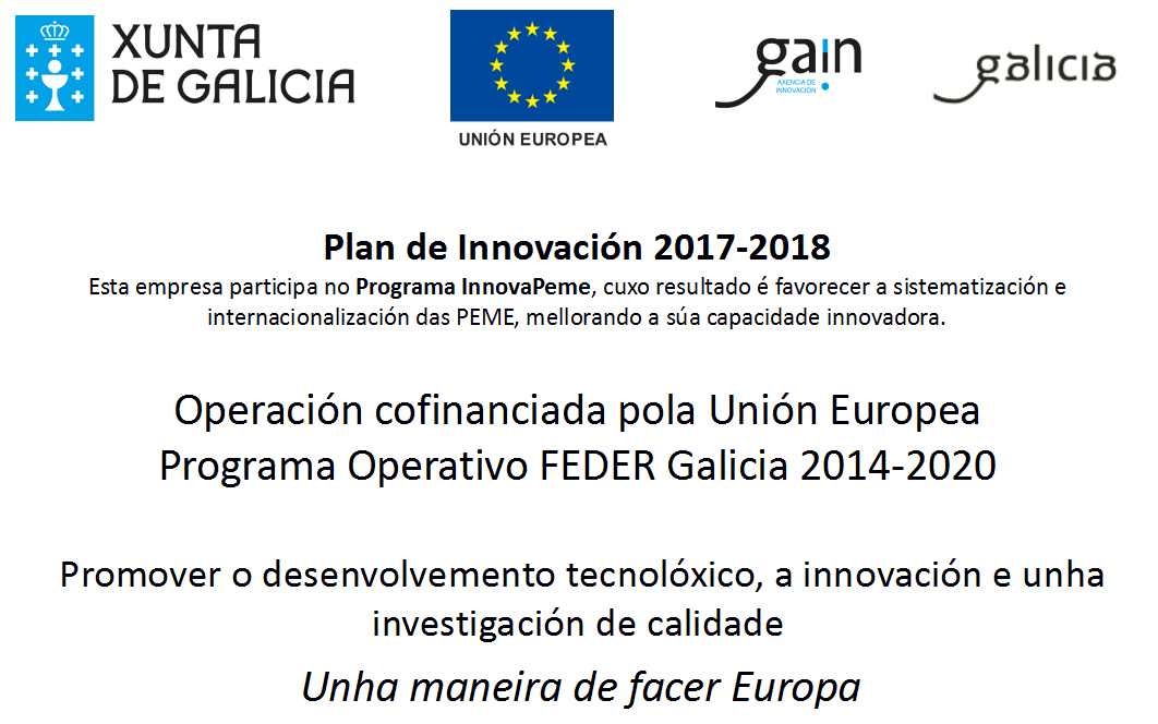 Plan de innovación programa InnovaPEME - Feder Galicia - Integasa