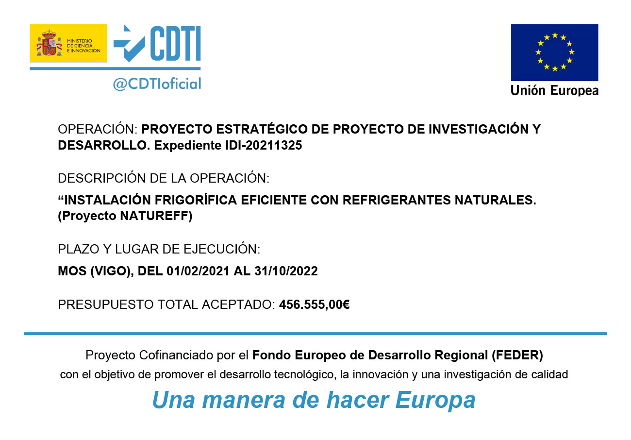 Instalación frigorífica eficiente con refrigerantes naturales - Proyecto NATUREFF