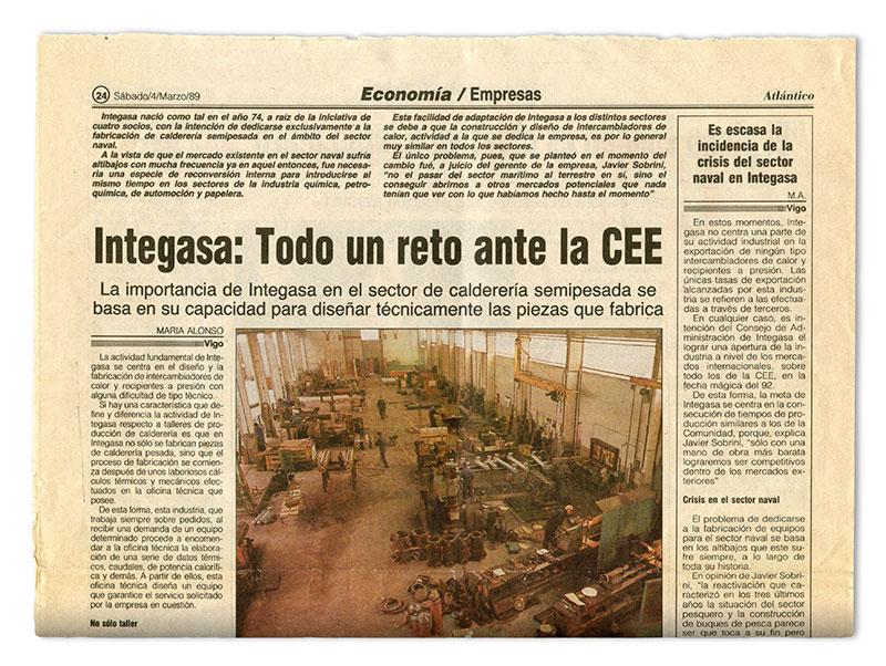 Integasa News Atlántico Diario 1989